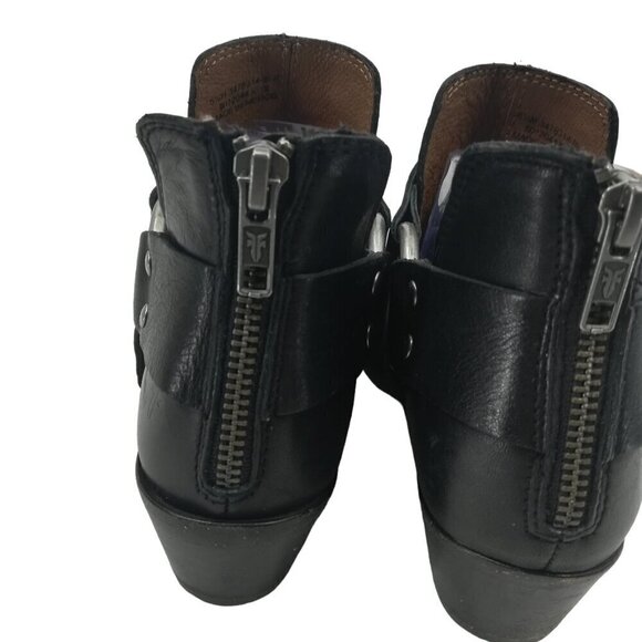 Frye Ray Harness Biker Motorcycle Boots Bootie Size 6.5 Black Leather Classic - Picture 8 of 13